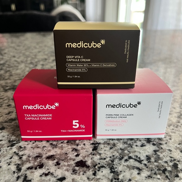 Medicube Other - Medicube Deep Vita C & TXA Niacinamide Capsule Creams - Pink, Red, Brown Combo
